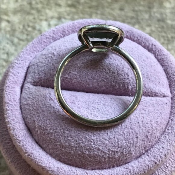 Lisa Eldridge The Kate Ring Oval Cut Green Prasiolite in Solid Sterling Silver - Picture 3 of 5